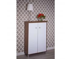 Blanco Mueble Zapatero Misisipi 24ab Blanco + Nogal