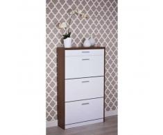 Blanco Mueble Zapatero Manzanares 3ab Blanco + Nogal