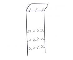 Ixia Perchero zapatero negro metal 60x28x150cm