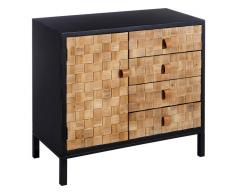 Ixia Mueble recibidor negro natural 85x40x80cm