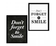 SuperStudio 2 Cuadros con Marco 33x43: DONT FORGET + DONT FORGET TO SMILE
