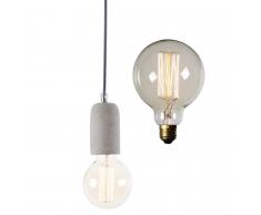 SuperStudio 1 Lámpara SLIMED Cemento + 1 Bombilla Vintage EDISON BUUBLE E27 40W