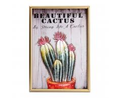 SuperStudio Cuadro con Marco BEAUTIFUL STRONG CACTUS -60x40-