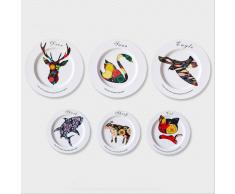 SuperStudio Platos Decorativos ANIMALS -Set de 6 unidades-