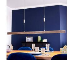 Lampenwelt.com Riel de iluminación LED colgante Nora madera 118cm