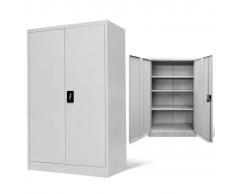 vidaXL Armario de oficina de acero gris 90x40x140 cm