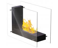 Qlima Chimenea de etanol con forma de L 45x20,5x30 cm FFB 830