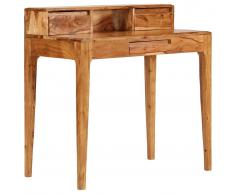 vidaXL Mesa de escritorio con cajones de madera maciza 88x50x90 cm