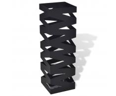vidaXL Paragüero cuadrado negro de acero, 48.5 cm, guarda bastones