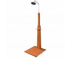 vidaXL Ducha de exterior Madera de eucalipto y Acero