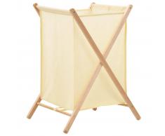 vidaXL Cesto de ropa sucia madera de cedro y tela beige 42x41x64 cm