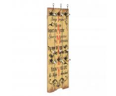 vidaXL Perchero de pared FAMILY con 6 ganchos 120x40 cm