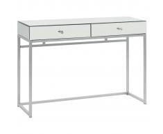 vidaXL Mesa consola de espejo de acero y vidrio 107x33x77 cm
