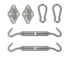 vidaXL Kit de montaje de toldo de vela 5 piezas acero inoxidable