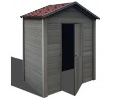vidaXL Caseta de almacenamiento de jardín WPC 188x188x264 cm gris
