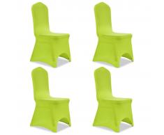 vidaXL Funda de silla elástica 4 unidades verde