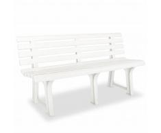 vidaXL Banco de jardín 145,5x49x74 cm plástico blanco
