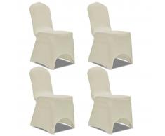 vidaXL Funda para silla elástica 4 unidades crema