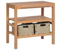 vidaXL Mueble de lavabo con 2 cestas madera teca maciza 74x45x75 cm