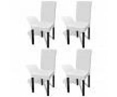 vidaXL Funda de silla elástica recta 4 unidades blanca