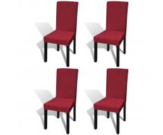 vidaXL Funda de silla elástica recta 4 unidades burdeos
