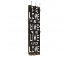 vidaXL Perchero de pared LOVE LIFE con 6 ganchos 120x40 cm