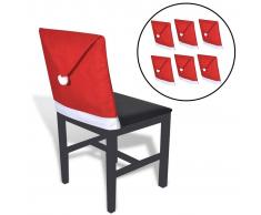 vidaXL 6 Fundas para Respaldo de Silla Modelo Sombrero Papá Noel