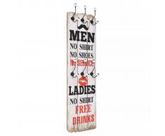 vidaXL Perchero de pared MEN LADIES con 6 ganchos 120x40 cm