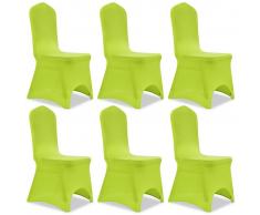 vidaXL Funda de silla elástica 6 unidades verde