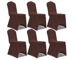 vidaXL Funda de silla elástica 6 unidades marrón