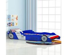 vidaXL Cama con forma de coche de carreras para niños 90x200 cm azul