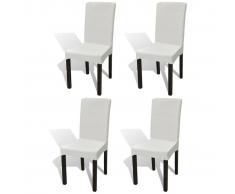 vidaXL Funda de silla elástica recta 4 unidades crema