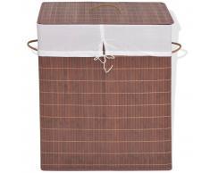 vidaXL Cesto de la ropa de bambú rectangular marrón