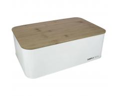 Gusta Panera con tapa de bambú Home Catering blanca 01147990