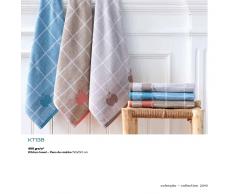 Bomdia Classic® 3 Paños de cocina rizo 50x50 cm color azul gris beige (KT 138)