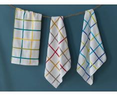 Bomdia Classic® Paños de cocina de rizo a cuadros ofir 50x50 cm - Portugal Natura (KT134)