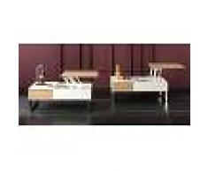 Mesa de centro elevable roble blanco niza 110x60