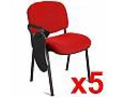 Hjh Lote 5 Sillas de Confidente MOBY con PALA escritura en rojo