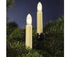 HELLUM Cadena de luces: 20 velas estriadas LED 16 m