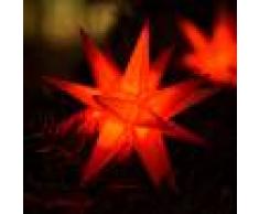 DECO PLANT Guirnalda LED 9 estrellas rojas - exterior