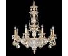 SCHONBEK Lámpara de araña Milano con cristal, dorado-blanco