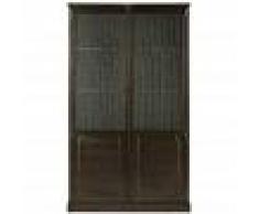 Maisons du Monde Vitrina de 2 puertas de metal color bronce y vidrio armado Kong