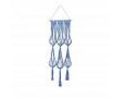 Maisons du Monde Lámpara de techo de macramé azul índigo con 6 tarros de cristal