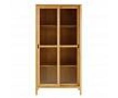 Maisons du Monde Vitrina con 2 puertas de fresno macizo y vidrio templado Verona