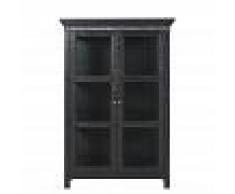 Maisons du Monde Vitrina con 2 puertas de pino macizo y vidrio templado Pedro