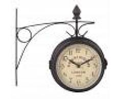 Maisons du Monde Reloj aplique de metal gris pizarra