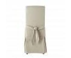 Maisons du Monde Funda de silla con lazo de algodón gris arcilla Margaux
