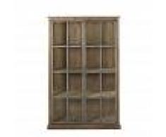 Maisons du Monde Vitrina con 2 puertas de pino reciclado y vidrio templado Humphrey