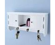 vidaXL Armario de pared para llaves y joyas con puertas y ganchos