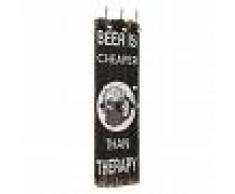 vidaXL Perchero de pared BEER CHEAPER con 6 ganchos 120x40 cm